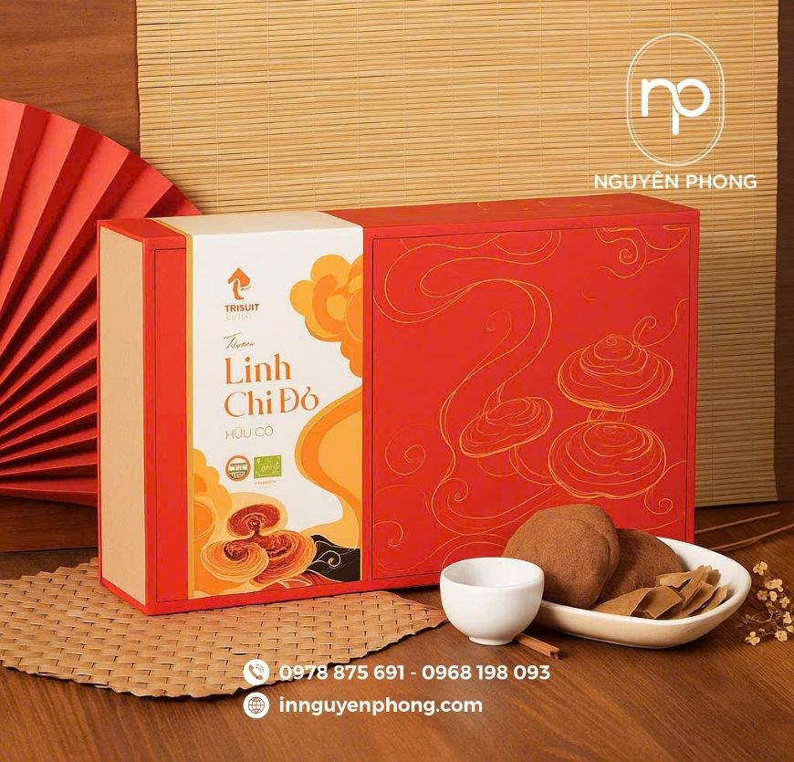 In hộp đựng nấm linh chi